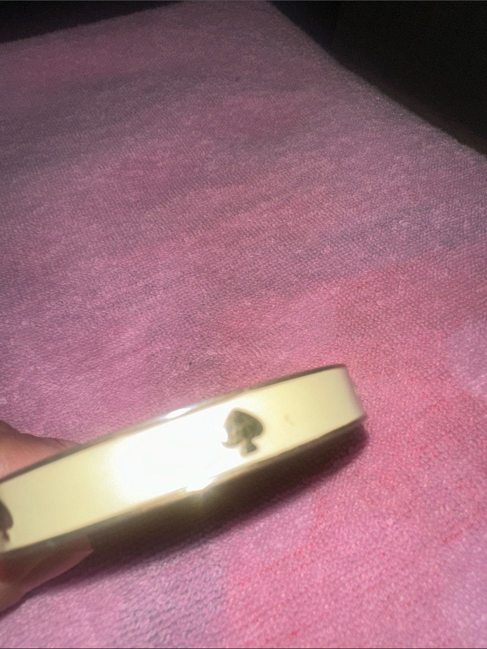 kate spade Cream Enamel and Gold Trim Bangle Bracelet - Picture 4 of 5